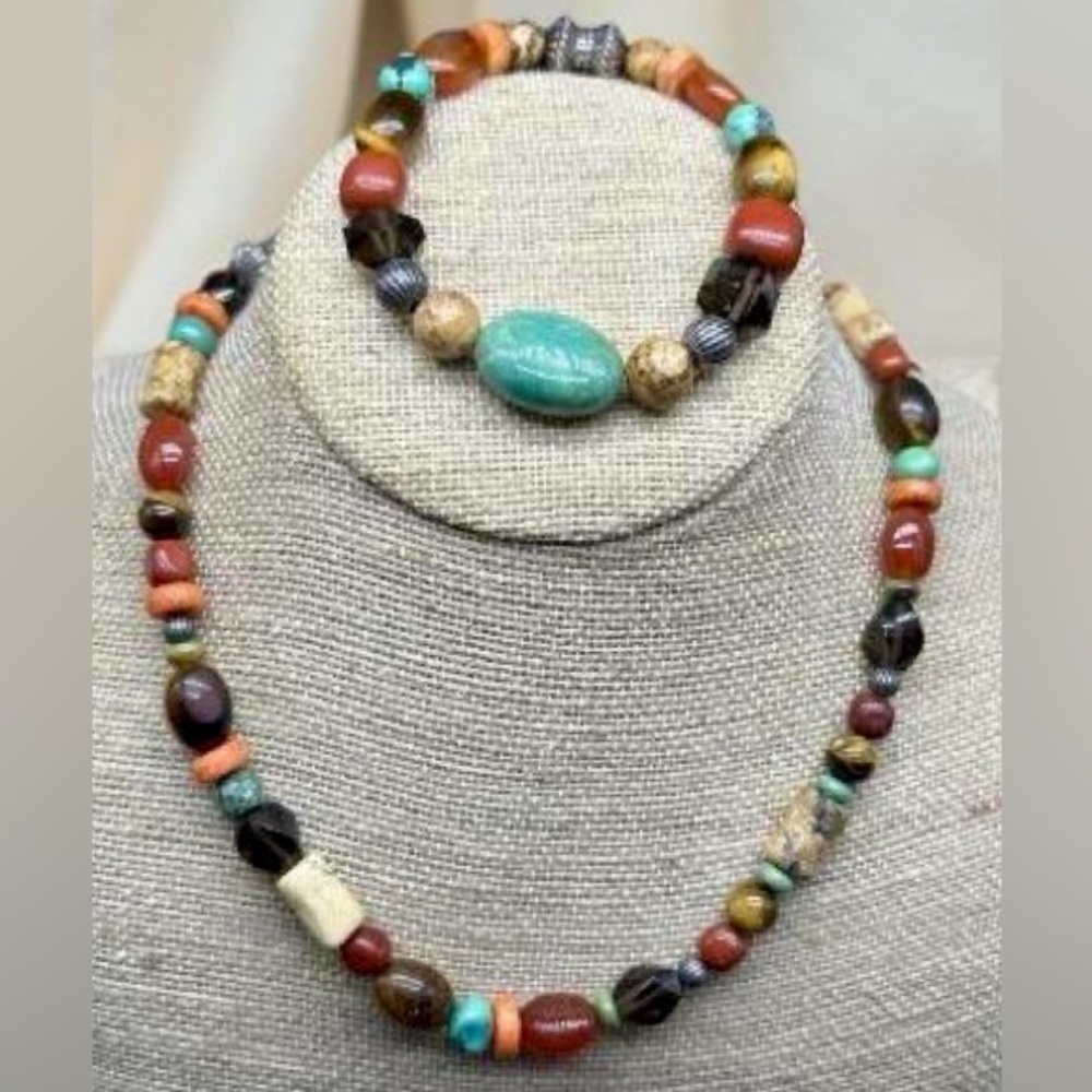 Carolyn Pollack Relios Silver Multi Gemstone With Sterling Silver Bracelet Set